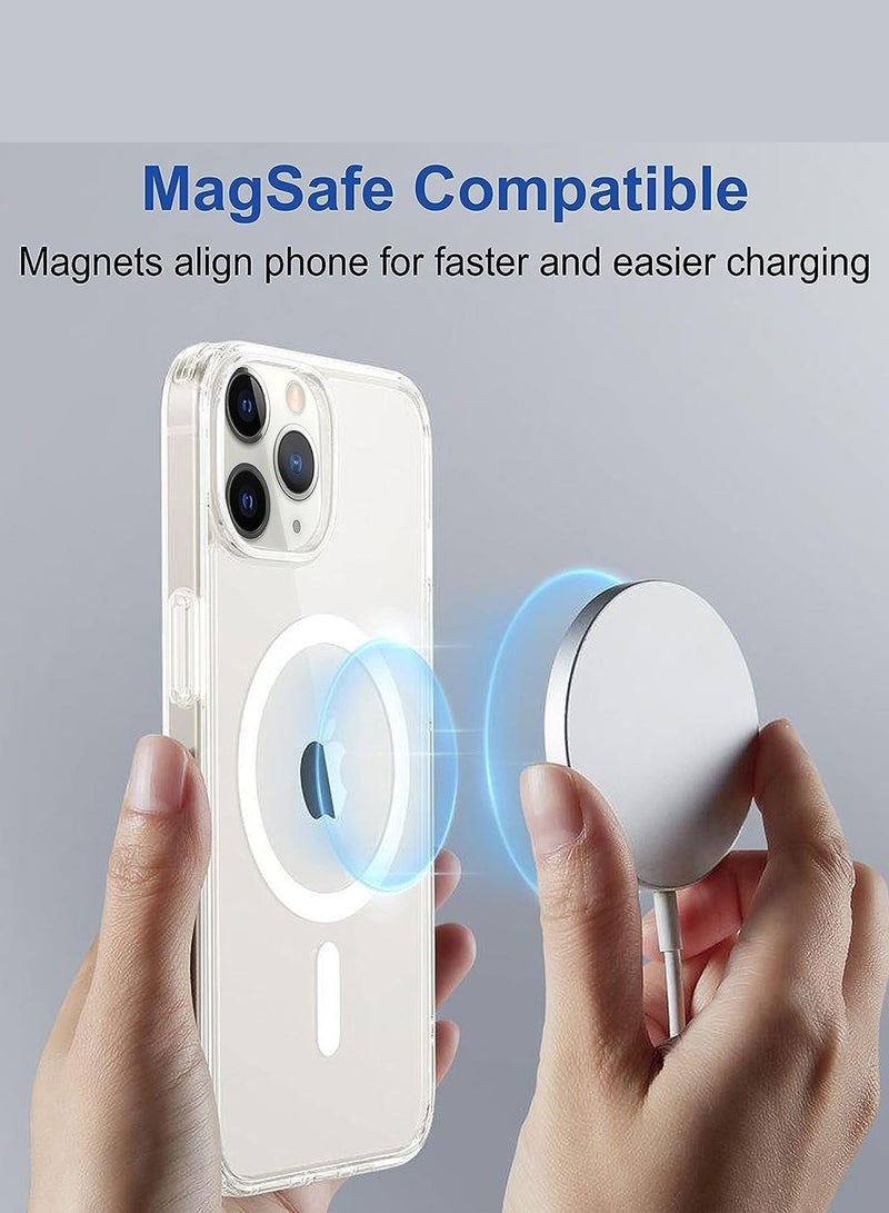 تشابي لاين  غطاء حماية شفاف لهاتف آيفون 11 برو 5G من شابلين، موديل 2019، مقاوم للاصفرار والخدوش، غطاء خلفي مقاوم للخدش من TPU مع خاصية الشحن المغناطيسي - شفاف - Image 2